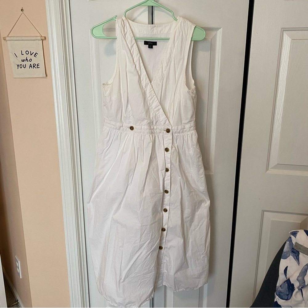 JCrew White Poplin Dress